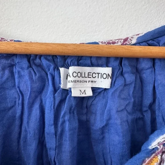 Emerson Fry Frances Blouse in Blue Paisley Flowers | Size Medium - Picture 5 of 13